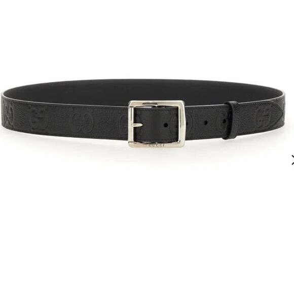 Gucci Women\'s Slim Belt 474313 UCGAN 1000 Leather Black 80 32